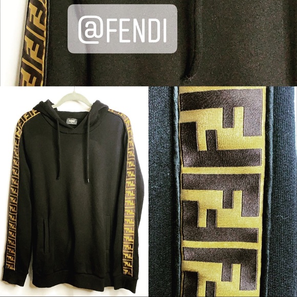 Fendi Black FF Tape Sweatshirt